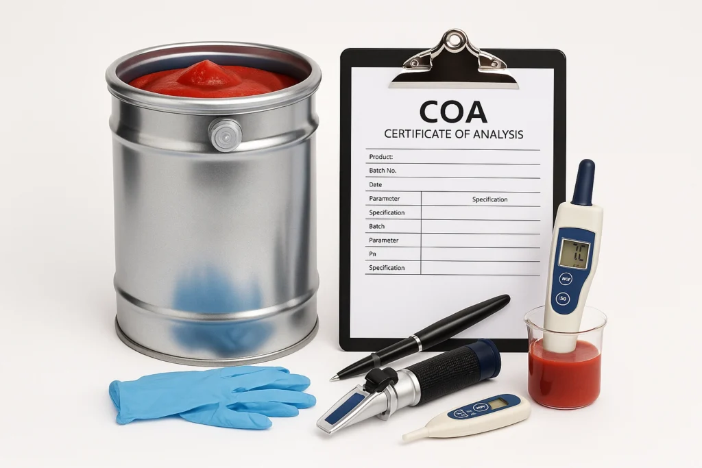 aseptic tomato paste QC checklist